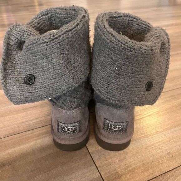 Ugg Grey Sweater‎ Fold Down Boots Women 3 - Picture 6 of 6